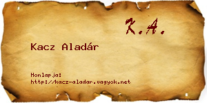 Kacz Aladár névjegykártya